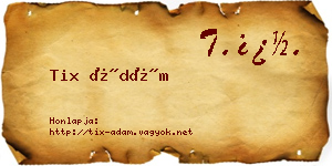 Tix Ádám névjegykártya