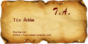 Tix Ádám névjegykártya